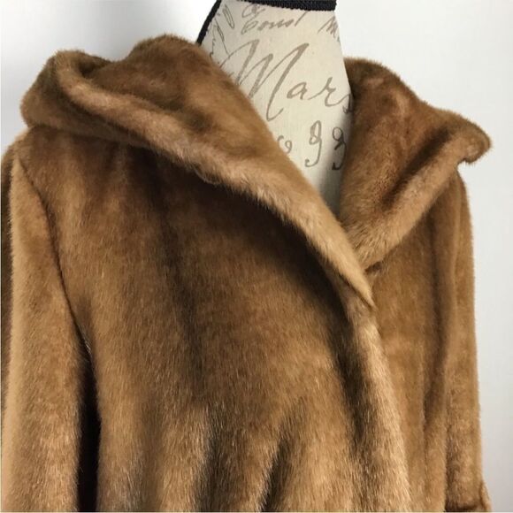 Jones New York Tiered Faux Fur Swing Coat z - Picture 3 of 12